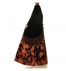Flame-colored night amber lace robe outer wear