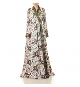 Forest Flower Colorblock Lace-Up Robe