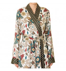 Forest Flower Colorblock Lace-Up Robe