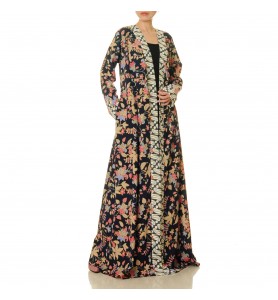 Night Garden Animal Print Lace-Up Robe