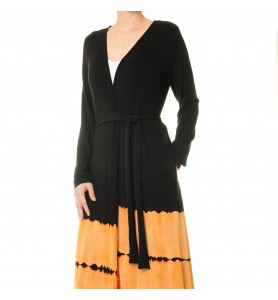 Black and gold gradient lace-up robe
