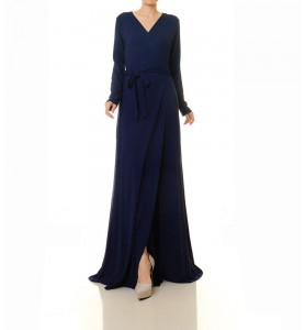 Deep sea blue wrap dress with laces