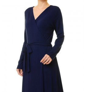 Deep sea blue wrap dress with laces