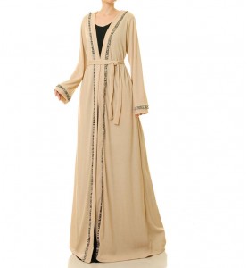 Milk apricot gold-trimmed color-blocked lace-up...