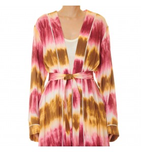 Rose Dusk Gradient Lace-Up Robe