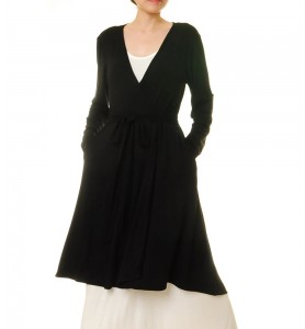Jet Black Pocket Wrap Dress