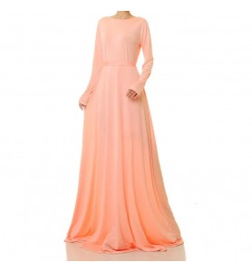 Peach soft light minimalist long sleeve long skirt