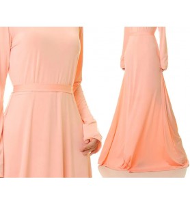 Peach soft light minimalist long sleeve long skirt