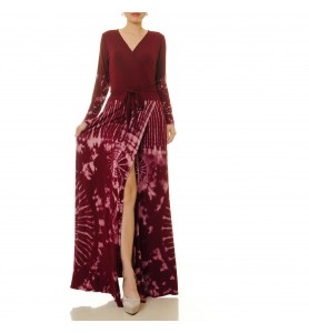 Pomegranate Red Wrap Long Dress