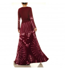 Pomegranate Red Wrap Long Dress