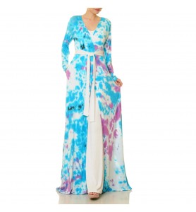 Binghu Yunran fresh tie-dyed lace-up robe...