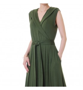 Forest Shadow Hooded Wrap Robe Dress